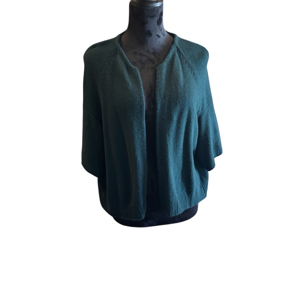 Marni Open Front Wool Cashmere Sweater Cardigan, size 44(US8), Dark Green